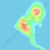 Topografische kaart Rendova Island, hoogte, reliëf