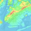 Topografische kaart Brooklyn, hoogte, reliëf