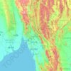 Topografische kaart Kayin State, hoogte, reliëf