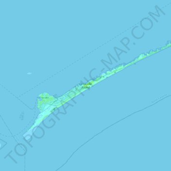Topografische kaart Ocracoke Island, hoogte, reliëf
