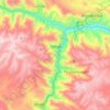 Topografische kaart Sarhua, hoogte, reliëf