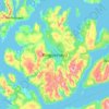 Topografische kaart Ringvassøya, hoogte, reliëf