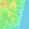 Topografische kaart Jersey Shore Region, hoogte, reliëf