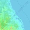 Topografische kaart Batticaloa District, hoogte, reliëf