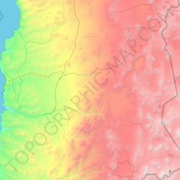 Topografische kaart Provincia de Chañaral, hoogte, reliëf