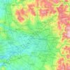 Topografische kaart Grande Manchester, hoogte, reliëf