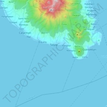 Topografische kaart Sagay, hoogte, reliëf