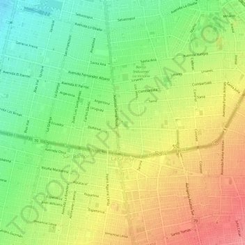 Topografische kaart La Granja, hoogte, reliëf