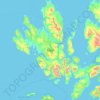 Topografische kaart Skye, hoogte, reliëf