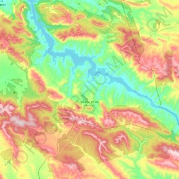 Topografische kaart Villarta de los Montes, hoogte, reliëf