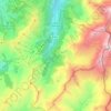 Topografische kaart Les Contamines-Montjoie, hoogte, reliëf