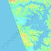 Topografische kaart Lago Budi, hoogte, reliëf