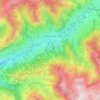 Topografische kaart Praz-sur-Arly, hoogte, reliëf