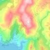 Topografische kaart O Ézaro, hoogte, reliëf