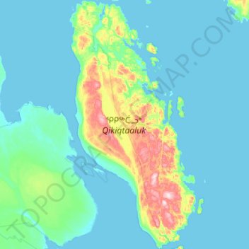 Topografische kaart White Island, hoogte, reliëf