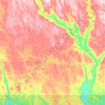 Topografische kaart Petite rivière au Bouleau, hoogte, reliëf