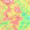 Topografische kaart Menghai County, hoogte, reliëf