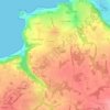 Topografische kaart Trélévern, hoogte, reliëf