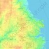 Topografische kaart Sussex County, hoogte, reliëf