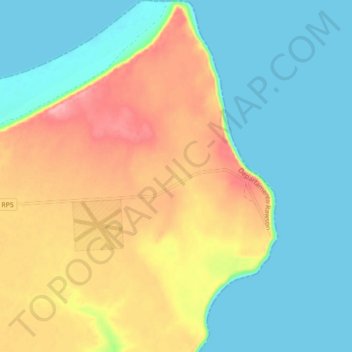 Topografische kaart Punta Ninfas, hoogte, reliëf