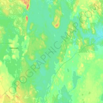 Topografische kaart Суоярви, hoogte, reliëf