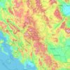 Topografische kaart Epirus - Westmakedonien, hoogte, reliëf