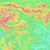 Topografische kaart Upper Carniola Statistical Region, hoogte, reliëf