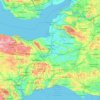 Topografische kaart Somerset, hoogte, reliëf