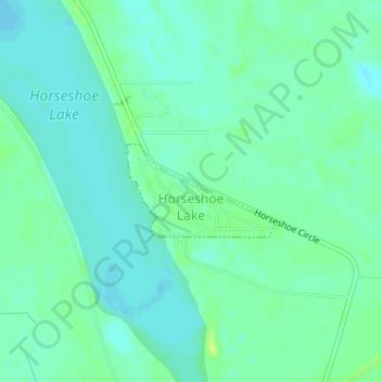 Topografische kaart Horseshoe Lake, hoogte, reliëf