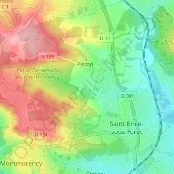 Topografische kaart 95350, hoogte, reliëf