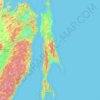 Topografische kaart Sachalin, hoogte, reliëf