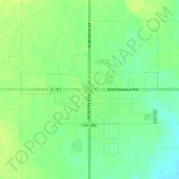 Topografische kaart Tatum, hoogte, reliëf