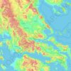 Topografische kaart Thessalie-Grèce centrale, hoogte, reliëf