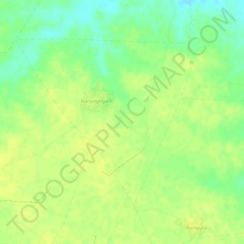 Topografische kaart Narsinghgarh, hoogte, reliëf