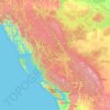 Topografische kaart Brits-Columbia, hoogte, reliëf