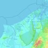 Topografische kaart Brunei, hoogte, reliëf