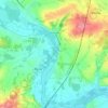 Topografische kaart Vouharte, hoogte, reliëf