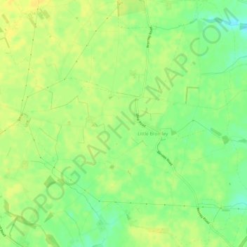 Topografische kaart Little Bromley, hoogte, reliëf