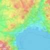 Topografische kaart Languedoc-Rosellón, hoogte, reliëf
