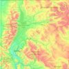 Topografische kaart Jackson Hole, hoogte, reliëf