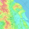 Topografische kaart Yorkshire and the Humber, hoogte, reliëf