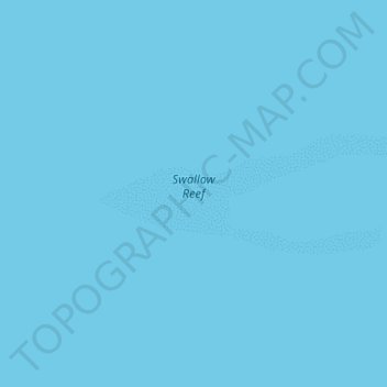 Topografische kaart Swallow Reef, hoogte, reliëf
