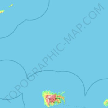Topografische kaart Nuku Hiva, hoogte, reliëf
