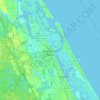 Topografische kaart New Smyrna Beach, hoogte, reliëf