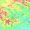 Topografische kaart Nuñomoral, hoogte, reliëf