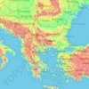 Topografische kaart Balkan, hoogte, reliëf