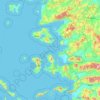 Topografische kaart Noord-Egeïsche Eilanden, hoogte, reliëf