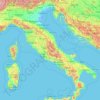 Topografische kaart Penisola italiana, hoogte, reliëf