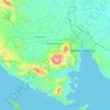 Topografische kaart Pesawaran, hoogte, reliëf