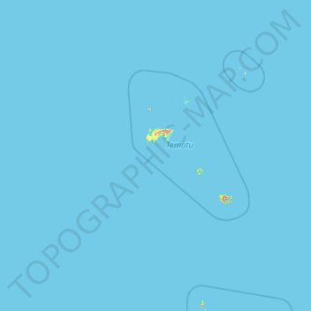 Topografische kaart Îles Santa Cruz, hoogte, reliëf